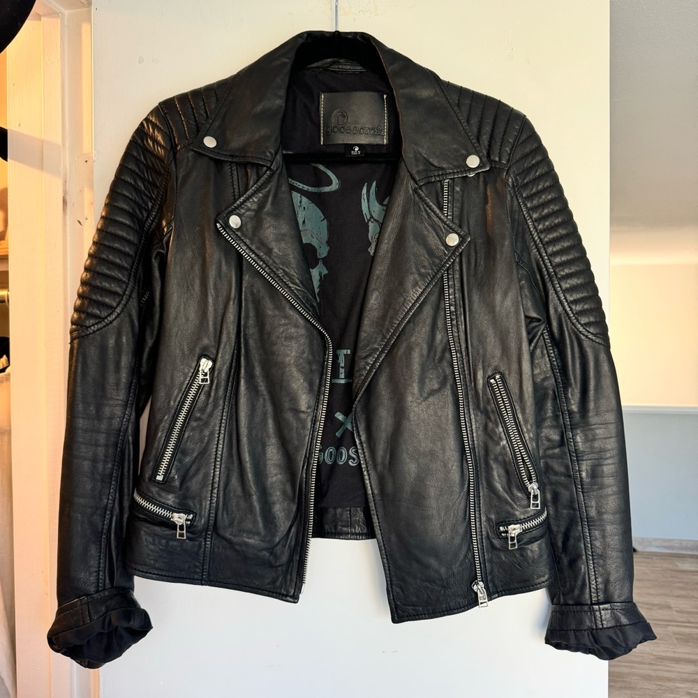 Classic Black Sheep Leather Moto Jacket